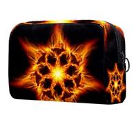 The Burning Hexagon Stars - Trousse per cosmetici, da donna, per articoli da toeletta da viaggio, grande, pratica borsa organizer con cerniera, Multi, 18.5x7.5x13cm/7.3x3x5.1in, Beauty case