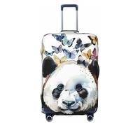 The Butterfly On The Panda's Head - Copertura elastica per valigia, da viaggio, antigraffio, con stampa, Nero , L