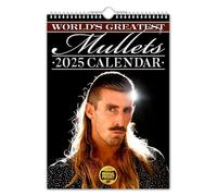 The Calendar King Calendario da parete 2025 con scritta "World's Greatest Mullets" (colorato, formato A4)