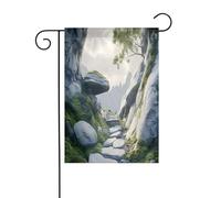 The Canyon Road - Bandiera da giardino con supporto, perfetta per decorazioni natalizie e bandiere da giardino d'inverno, 30,5 x 45,7 cm
