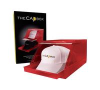 The CapBox 2.0 - Organizer per cappelli da baseball, vassoio scorrevole impilabile per cappelli e cappelli, confezione da 2, colore: rosso