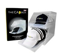 The CapBox 2.0 - Organizzatore per cappello da baseball, vassoio scorrevole impilabile per cappello, confezione da 2, colore: trasparente