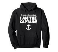 The Captain Is Always Right (Bianco) Vela Divertente Felpa con Cappuccio