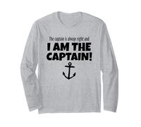 The Captain Is Always Right (Nero) Vela Divertente Maglia a Manica