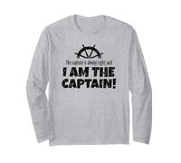 The Captain Is Always Right (Nero) Vela Divertente Maglia a Manica