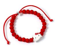 The Carat Shop Hello Kitty - Braccialetto con perline rosse e ciondolo Hello Kitty