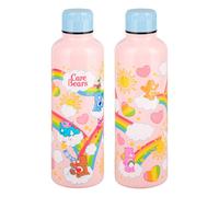 Paladone, Borraccia in metallo degli orsetti del cuore con tappo a vite, 600 ml, con licenza ufficiale, adorabile, riutilizzabile, con design colorato, per viaggi, sport, scuola e ufficio