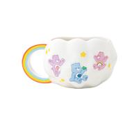 Paladone, Tazza a forma di nuvola con manico ad arcobaleno degli orsetti del cuore, in ceramica, da 450 ml, con licenza ufficiale, per bevande calde, tè, cioccolata calda, per fan cultura pop retrò