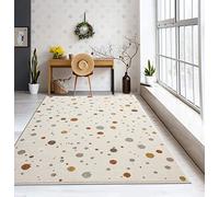 the carpet Beat Kids - Tappeto moderno per bambini, morbido, facile da pulire, resistente alla luce, con motivo a puntini, 200 x 280 cm, colore: crema