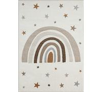 the carpet Beat Kids - Tappeto moderno per bambini, morbido, morbido, facile da pulire, con motivo arcobaleno, 80 x 150 cm