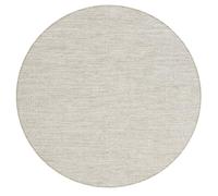the carpet Boho Natur - Tappeto di lana intrecciato a mano in stile boho scandinavo, realizzato a mano per uno stile unico, beige crema, 120 cm, rotondo