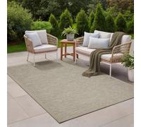the carpet Calgary - robusto tappeto per esterni, resistente alle intemperie e ai raggi UV, per balcone, terrazza, giardino d'inverno o cucina e sala da pranzo, 200x280 cm, Beige-Grigio