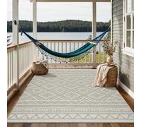 the carpet Calgary - robusto tappeto per esterni, resistente alle intemperie e ai raggi UV, per balcone, terrazza, giardino d'inverno o cucina e sala da pranzo, 200x280 cm, Beige