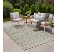 the carpet Calgary - robusto tappeto per esterni, resistente alle intemperie e ai raggi UV, per balcone, terrazza, giardino d'inverno o cucina e sala da pranzo, 240x340 cm, Beige