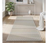 the carpet Calgary - tappeto per interni robusto e facile da pulire, ideale per soggiorno, cucina o sala da pranzo, adatto anche per esterni - resistente alle intemperie - Giallo Beige, 80 x 150 cm