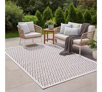 the carpet Calgary - tappeto per interni robusto e facile da pulire, ideale per soggiorno, cucina o sala da pranzo, adatto anche per esterni - resistente alle intemperie - Beige Crema, 140 x 200 cm