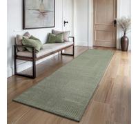 the carpet Everest - Tappeto soggiorno moderno pelo corto con effetto ad alta profondità, effetto 3D, alta densità e piacevolmente morbido, Verde, 80 x 300 cm