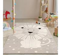 the carpet Jungle Kids Tappeto per camera dei bambini, tappeto per bambini, effetto 3D, facile da pulire, resistente, leone, 120 x 170 cm