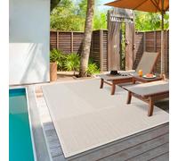 the carpet Lagos tappeto da esterno resistente, moderno, resistente alle intemperie e ai raggi UV, adatto per il balcone, la terrazza e il giardino d'inverno, Crema 2, 80 x 150 cm