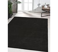 the carpet Marley elegante tappeto design soggiorno, morbido & facile cura tappeto soggiorno a pelo corto in nero, tappeto 60 x 110 cm