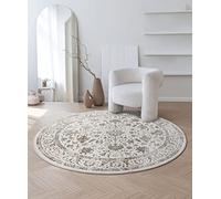 the carpet Mila - Tappeto moderno, a pelo corto, per soggiorno o camera da letto, in fibra lucida, effetto bassorilievo, con bordatura, 200 x 290 cm, colore: crema
