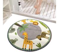 The Carpet Mistra - Robuster Teppich, Modern, Langlebig Und Pflegeleicht, In- Outdoor, Wohnzimmer, Ideal Für Küche, Flur Und Wintergarten, Flachgewebt, Natur, 39.37 X 39,37 Zoll Rund