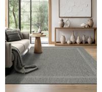 the carpet Mistra - robusto tappeto per esterni, resistente alle intemperie e ai raggi UV, adatto a balcone, terrazza, giardino d'inverno o cucina e sala da pranzo, bordo antracite, 200x280 cm