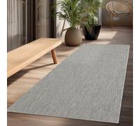 the carpet Mistra - robusto tappeto per esterni, resistente alle intemperie e ai raggi UV, adatto a balcone, terrazza, giardino d'inverno o cucina e sala da pranzo, grigio, 80x200 cm