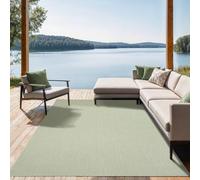 the carpet Mistra - robusto tappeto per esterni, resistente alle intemperie e ai raggi UV, adatto a balcone, terrazza, giardino d'inverno o cucina e sala da pranzo, verde, 120x170 cm