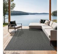 the carpet Mistra - robusto tappeto per esterni, resistente alle intemperie e ai raggi UV, adatto a balcone, terrazza, giardino d'inverno o cucina e sala da pranzo, bordo antracite, 80x200 cm