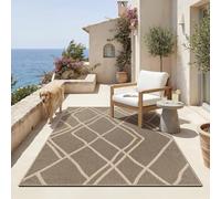 the carpet Mistra - robusto tappeto per esterni, resistente alle intemperie e ai raggi UV, adatto a balcone, terrazza, giardino d'inverno o cucina e sala da pranzo, marrone nero, 200 x 280 cm