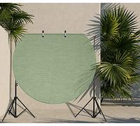 the carpet Mistra - robusto tappeto per esterni, resistente alle intemperie e ai raggi UV, adatto a balcone, terrazza, giardino d'inverno o cucina e sala da pranzo, verde, 160 cm rotonda