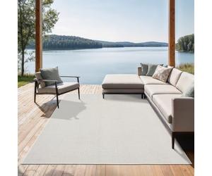 the carpet Mistra - robusto tappeto per esterni, resistente alle intemperie e ai raggi UV, adatto a balcone, terrazza, giardino d'inverno o cucina e sala da pranzo, crema, 80x150 cm
