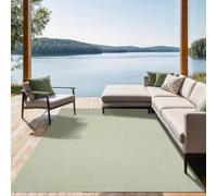 the carpet Mistra - Tappeto robusto, moderno, durevole e facile da pulire, interno ed esterno, soggiorno, ideale per cucina, corridoio e veranda, tessuto piatto, verde, 240 x 340 cm