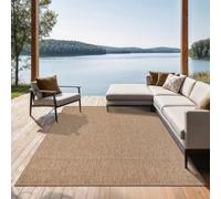 the carpet Mistra - Tappeto robusto per esterni, moderno, resistente alle intemperie e ai raggi UV, per balcone, terrazza e giardino d'inverno, ma adatto anche per la cucina, tessuto piatto, naturale,