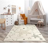 the carpet Monde Kids tappeto morbido stellato, tappeto per bambini, effetto a rilievo, facile da pulire, colori vivaci, stelle, 80 x 150 cm