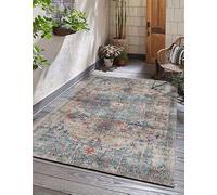 the carpet Palma - Tappeto robusto per esterni ed interni, design moderno, resistente alle intemperie e ai raggi UV, adatto anche per cucina o sala da pranzo, multicolore, 80 x 300 cm