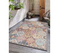 the carpet Palma - Tappeto robusto per esterni ed interni, design moderno, resistente alle intemperie e ai raggi UV, per balcone, adatto anche per cucina o sala da pranzo, multicolore, 200 x 290 cm