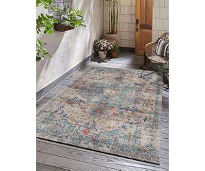the carpet Palma - Tappeto robusto per esterni ed interni, design moderno, resistente alle intemperie e ai raggi UV, adatto anche per cucina o sala da pranzo, multicolore, 240 x 340 cm