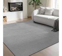 the carpet Rio - Tappeto soggiorno moderno e morbido con retro antiscivolo e effetto 3D, superficie soffice, facile da pulire e robusto, Grigio, 200 x 200 cm Quadrato