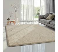 the carpet Soft Shaggy, tappeto a pelo lungo, per soggiorno, con fondo antiscivolo, morbido e super morbido, Beige, 240 x 340 cm