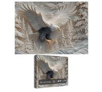 The Carved Eagle Jigsaw Puzzle 1000 pezzi, Majestic Bald Eagle Puzzle Game, Challenging Eagles Wildlife Art Design Puzzle Game per attività familiari