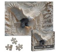 The Carved Eagle Jigsaw Puzzle 1000 pezzi, Majestic Bald Eagle Puzzle Game, Challenging Wildlife Art Puzzle, Artistic Nature Design for Family Fun and Home Decoration