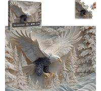 The Carved Eagle Jigsaw Puzzle 1000 pezzi, Majestic Bald Eagle Wildlife Art Puzzle per adulti, Challenging Nature Scene Game for Family Fun, Home Decoration & Gift Idea
