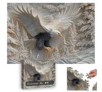 The Carved Eagle Jigsaw Puzzle 1000 Pieces-carved eagle jigsaw puzzle Majestic Artwork for Adults & Family Challenging Art Puzzles Game Great Gift for Nature Lovers (2pcs)
