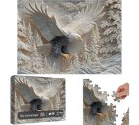 The Carved Eagle Jigsaw Puzzle 1000 Pieces, Majestic Bald Eagle Artwork, Challenging Adult Puzzle for Home Decor & Family Game Night, Ideal Gift for Nature Lovers & Puzzle Enthusiasts