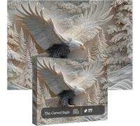 The Carved Eagle Jigsaw Puzzle 1000 Pieces, Majestic Bald Eagle Puzzle Game, Bald Eagles in Flight Wildlife Art Puzzles, Challenging Eagles Art Puzzles Game,Premium Quality Adult jigsaw (#A)