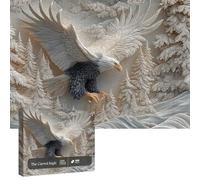 The Carved Eagle Jigsaw Puzzle 1000 Pieces, Majestic Bald Eagle Puzzle Game, Challenging Eagle Wildlife Art Design Puzzles Game, Perfect Home DecorationFamily Activity (2Pcs)