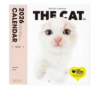 THE CAT 2026 Calendario da Parete, Mini [Scottish Fold] L 169 x H 169 mm Made...
