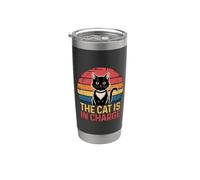 The Cat Is In Charge Bicchiere termico in acciaio inox doppia parete